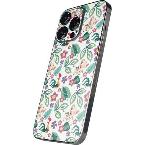 Disney Princess Moana Pua and Heihei Pattern iPhone 14 Pro Skin